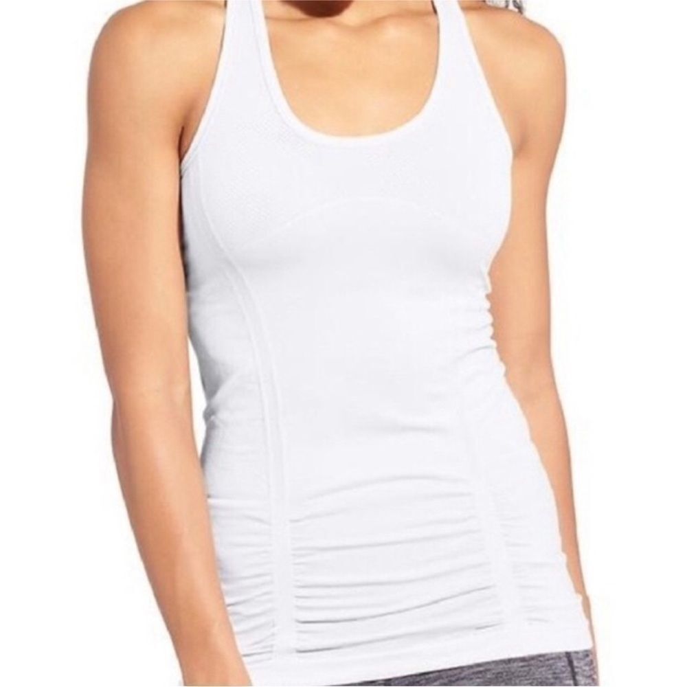 ATHLETA | Fastest Track White Racerback Tank Top Gathered Women’s Size Small